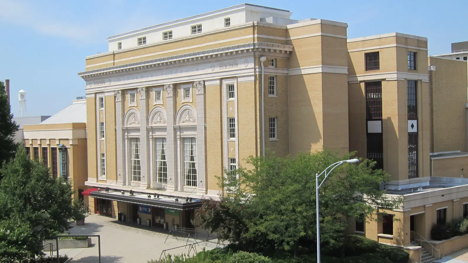 Historic Carolina Theatre building in downtown Durham North Carolina